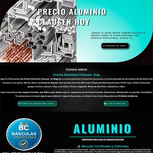 Precio Aluminio Clausen 