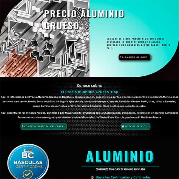 Precio Aluminio Grueso 
