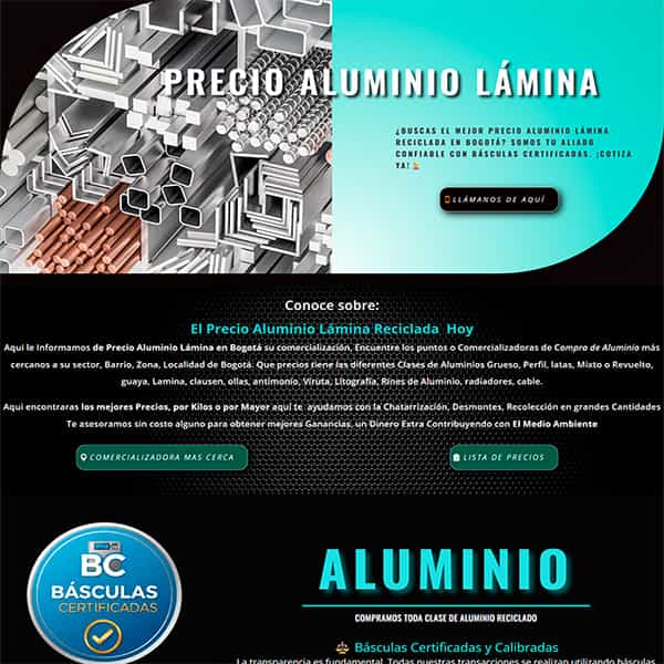 Precio Aluminio Lámina 